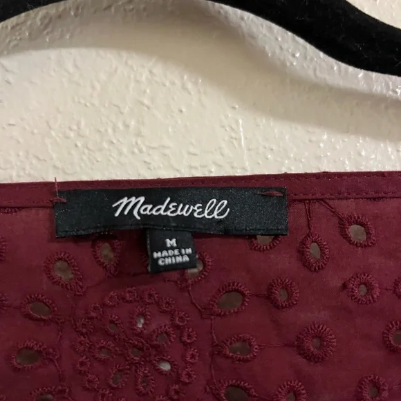Madewell Burgundy Red Ruffled Blouse - Picture 3 of 3